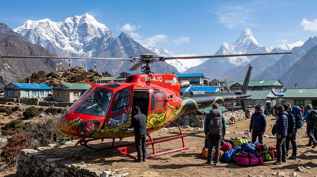 Lukla to Kathmandu helicopter flight