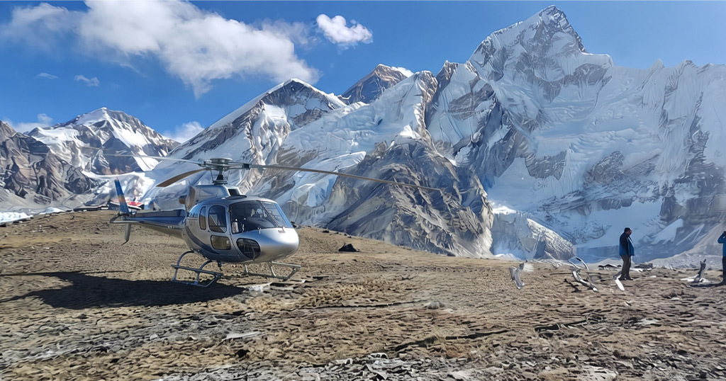 Ama Dablam Base Camp to Lukla helicopter flight