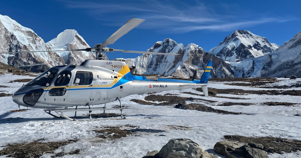 Everest Base Camp to Lukla helicopter flight