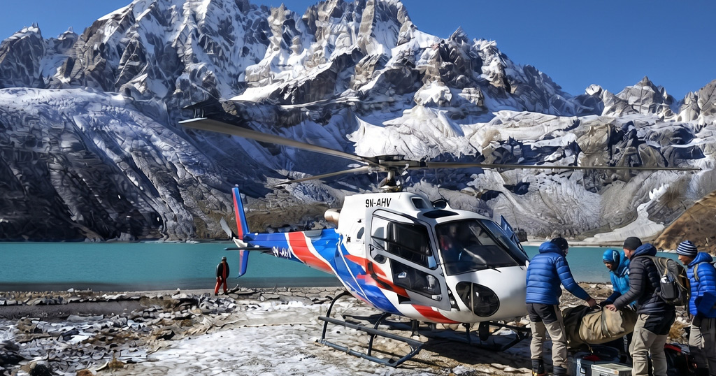 Gokyo to Kathmandu helicopter flight