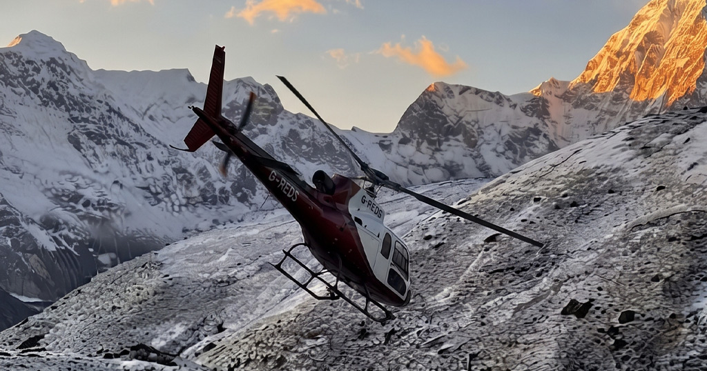 Khare to Kathmandu helicopter flight