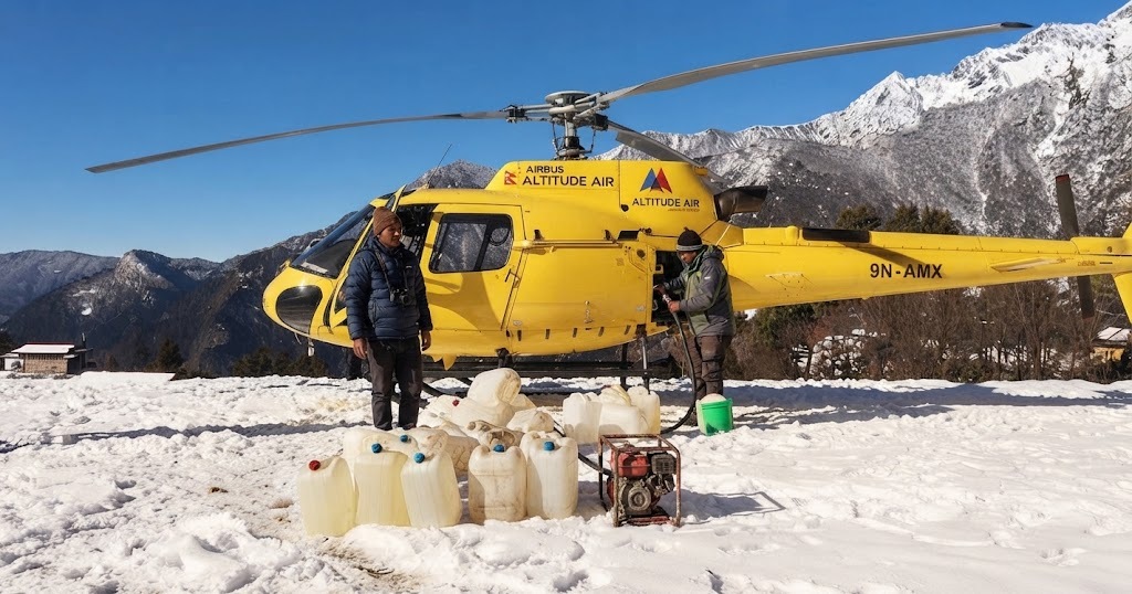Khare to Lukla helicopter flight
