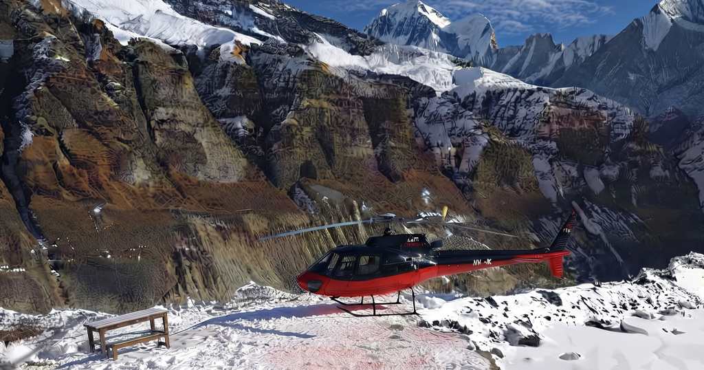 Kothe to Lukla helicopter flight