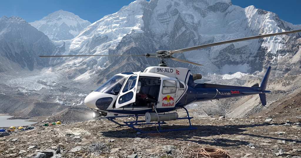 Pangboche to Lukla helicopter flight