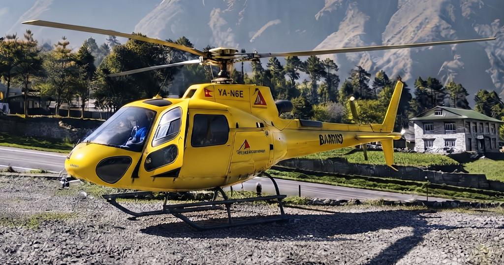 Thame to Lukla helicopter flight
